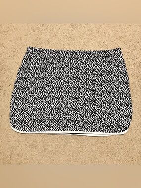 Jones New York Signature black & white geometric print skort white trim Sz XL